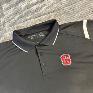Antigua Black NC State Wolfpack Polo Shirt